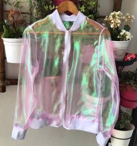 Jaqueta Bomber holográfica