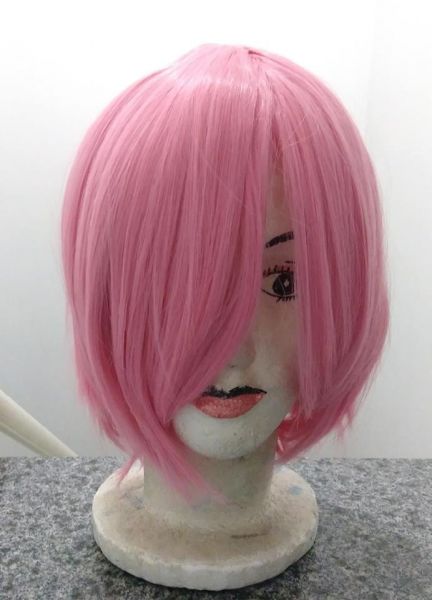 Peruca rosa curta