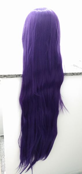 Peruca roxa lisa 100cm