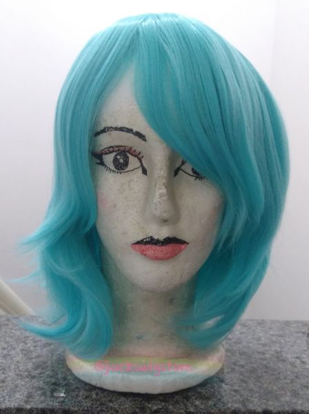 Peruca azul pastel