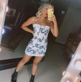 Vestido moda gringa dragão branco